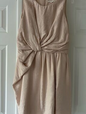 Paule Ka Elegant Twist-Front Cocktail Dress in Champagne